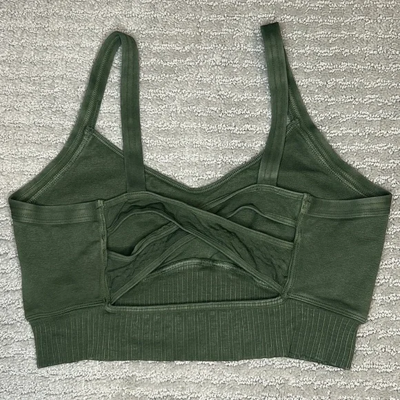FREE PEOPLE | NWOT Good Karma Scoop Neck Bra in Secret Moss - Picture 6 of 6